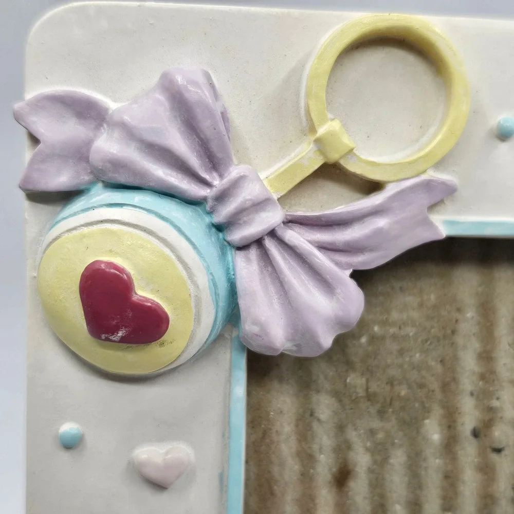 Vintage Pastel Baby‎ Picture Frame 3D Clown Blocks Shoes Rattle Nursery Decor
